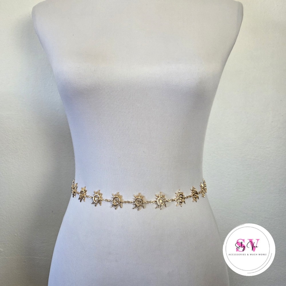 Gold Sun Chain Belt